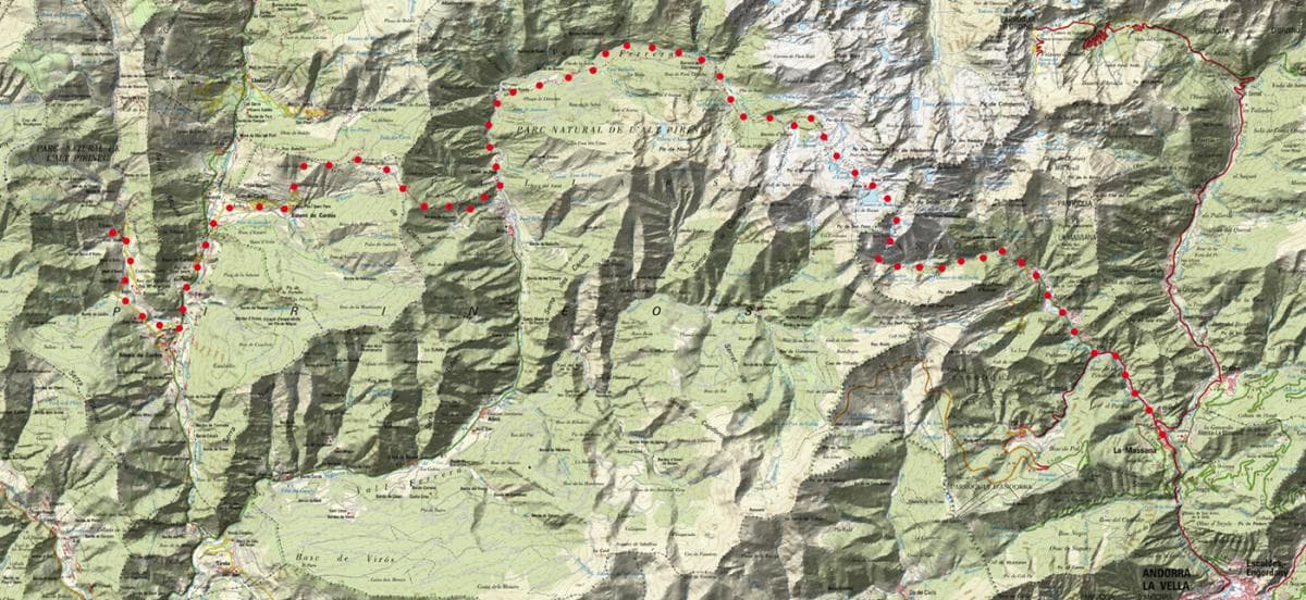 Carte de l'étape 5 : La massana - Estaon