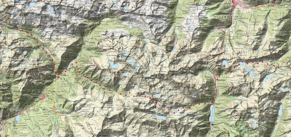 Carte de l'étape 7 : Refugi dera Restanca - Refugio de Estós