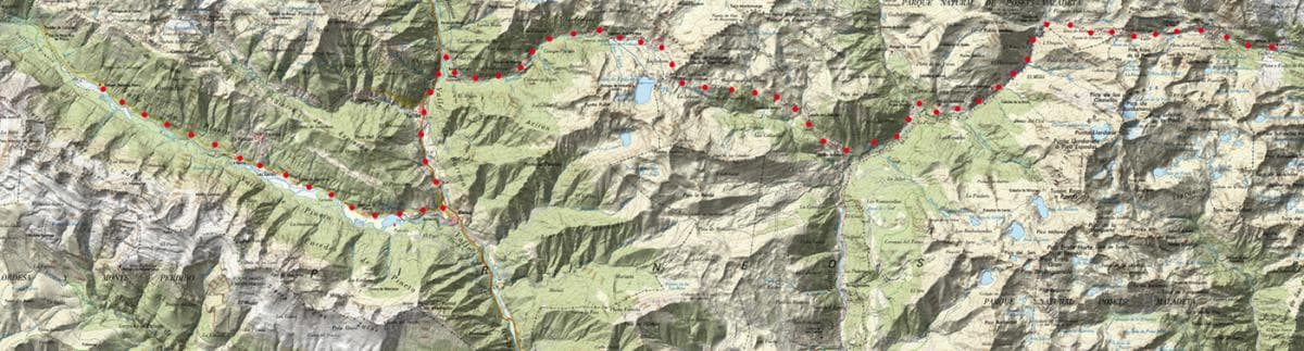 Carte de l'étape 8 : Refugio de Estós - Refugio de Pineta