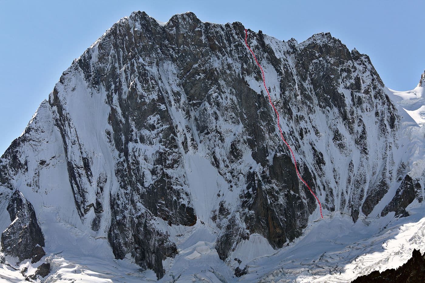 Voie Slovènes Sortie Éperon Croz Grandes Jorasses